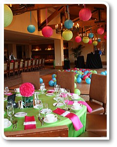 room decor in lime green and pink
